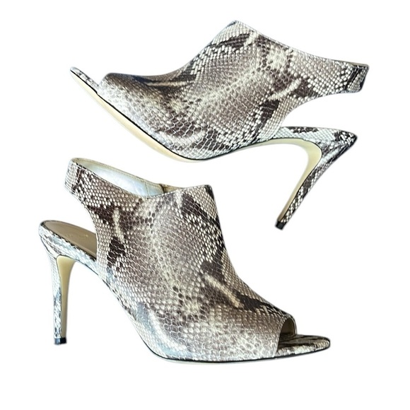 Cole Haan Darcy Open Toe Snake Print Heels Size 8.5 - Picture 4 of 7